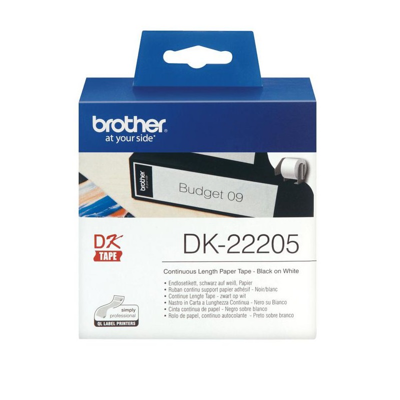 Bilde av Brother Label Roll Continuous Paper DK22205 62mm. BRDK22205 (DE,SE,NO,FI,RO,PL)